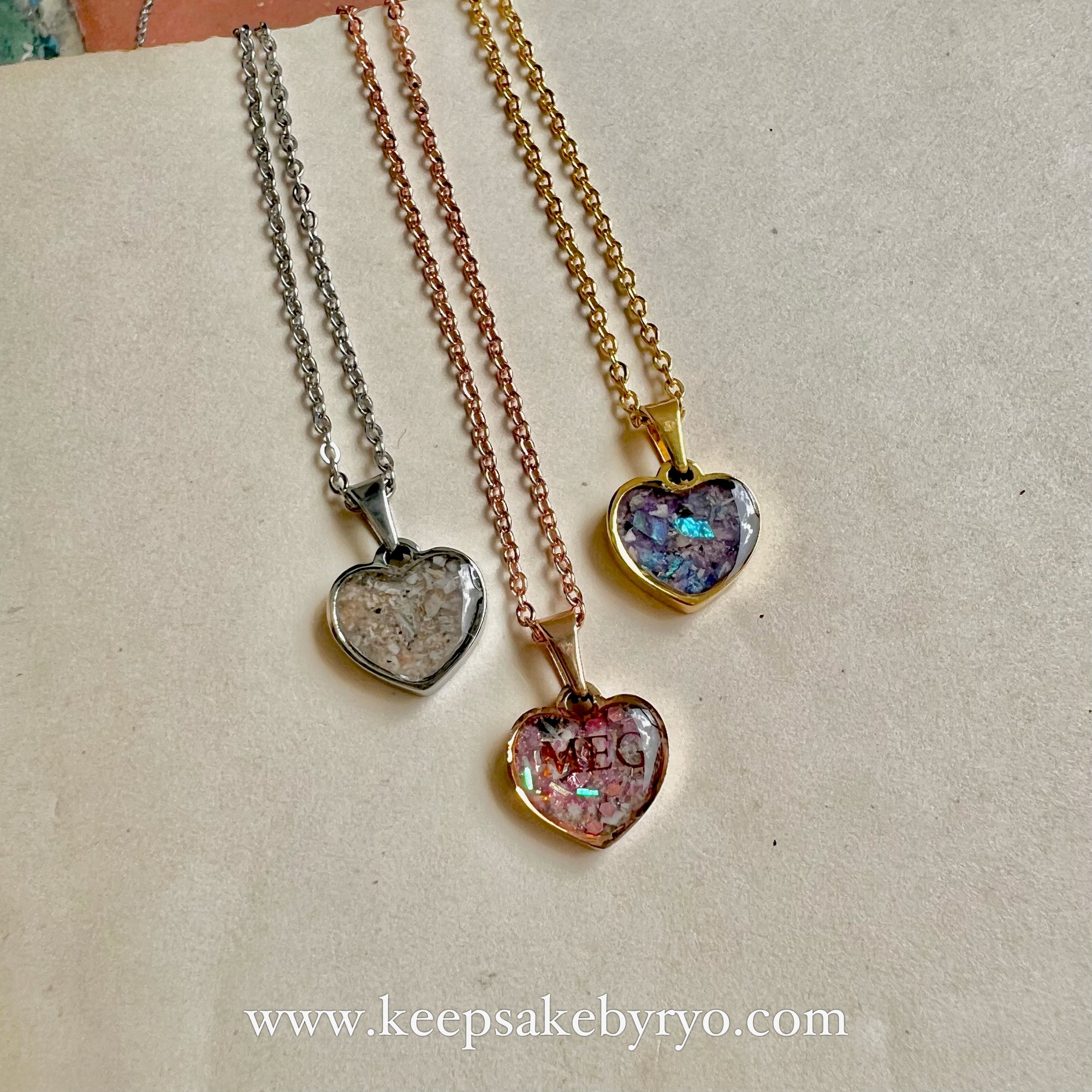 ASHES 12MM HEART PENDANT NECKLACE