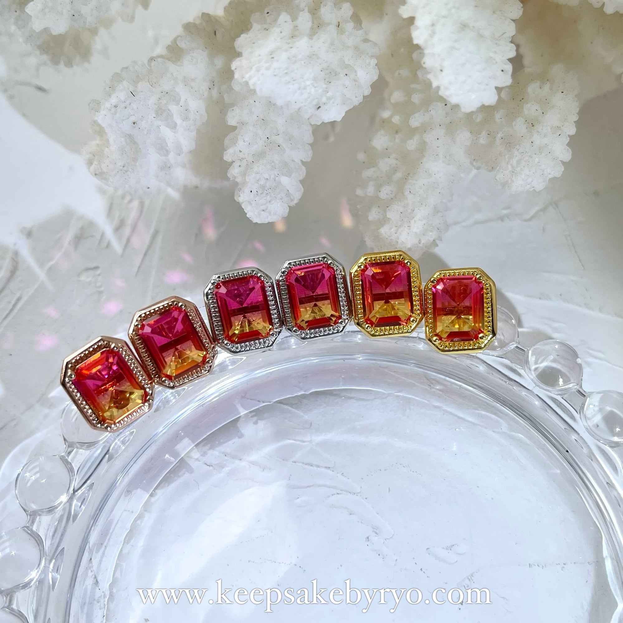 KEEPLETS COLLECTION: SUNRISE TOURMALINE EAR STUDS