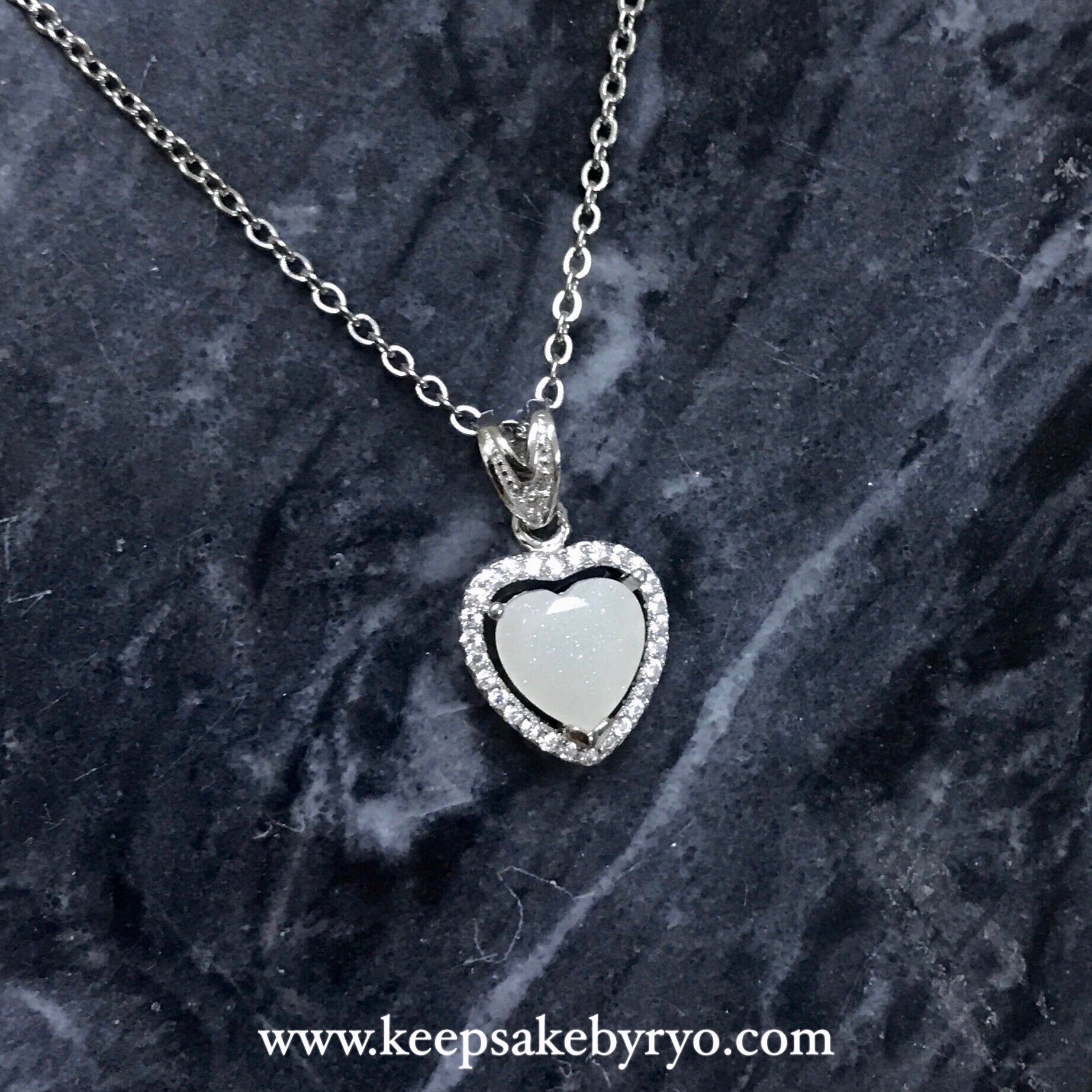 SOLITAIRE: GEMMA PAVE HEART PENDANT WITH HEART SHAPED INCLUSION STONE