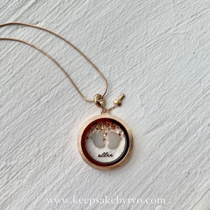 BABY FEET AND NAME GLASS LOCKET