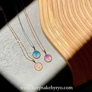 15MM CLASSIC ROUND BREASTMILK PENDANT NECKLACE IN BIRTHSTONE COLOURS