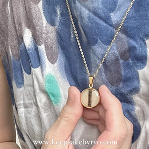15MM CLASSIC ROUND BREASTMILK PENDANT WITH HARCURL NECKLACE