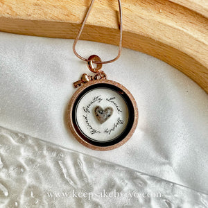 ASHES HEART WITH QUOTE GLASS LOCKET