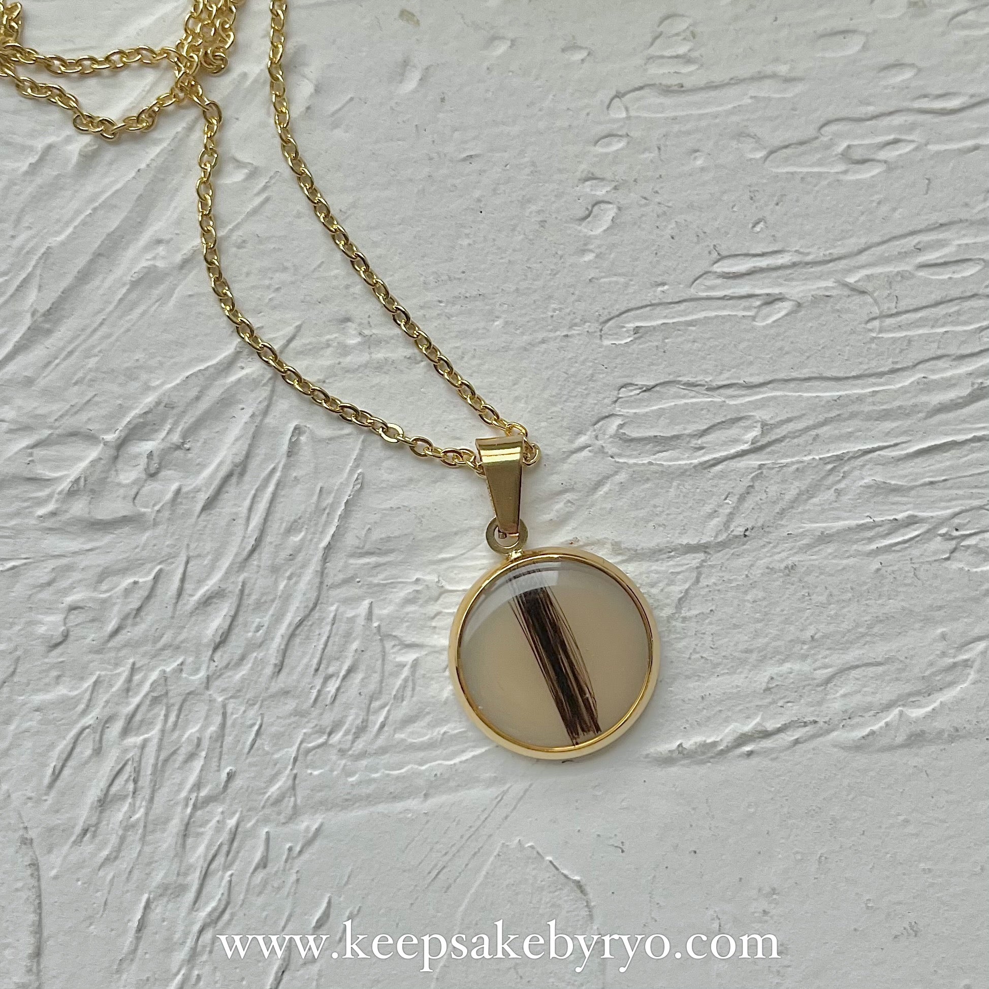 15MM CLASSIC ROUND BREASTMILK PENDANT WITH HARCURL NECKLACE