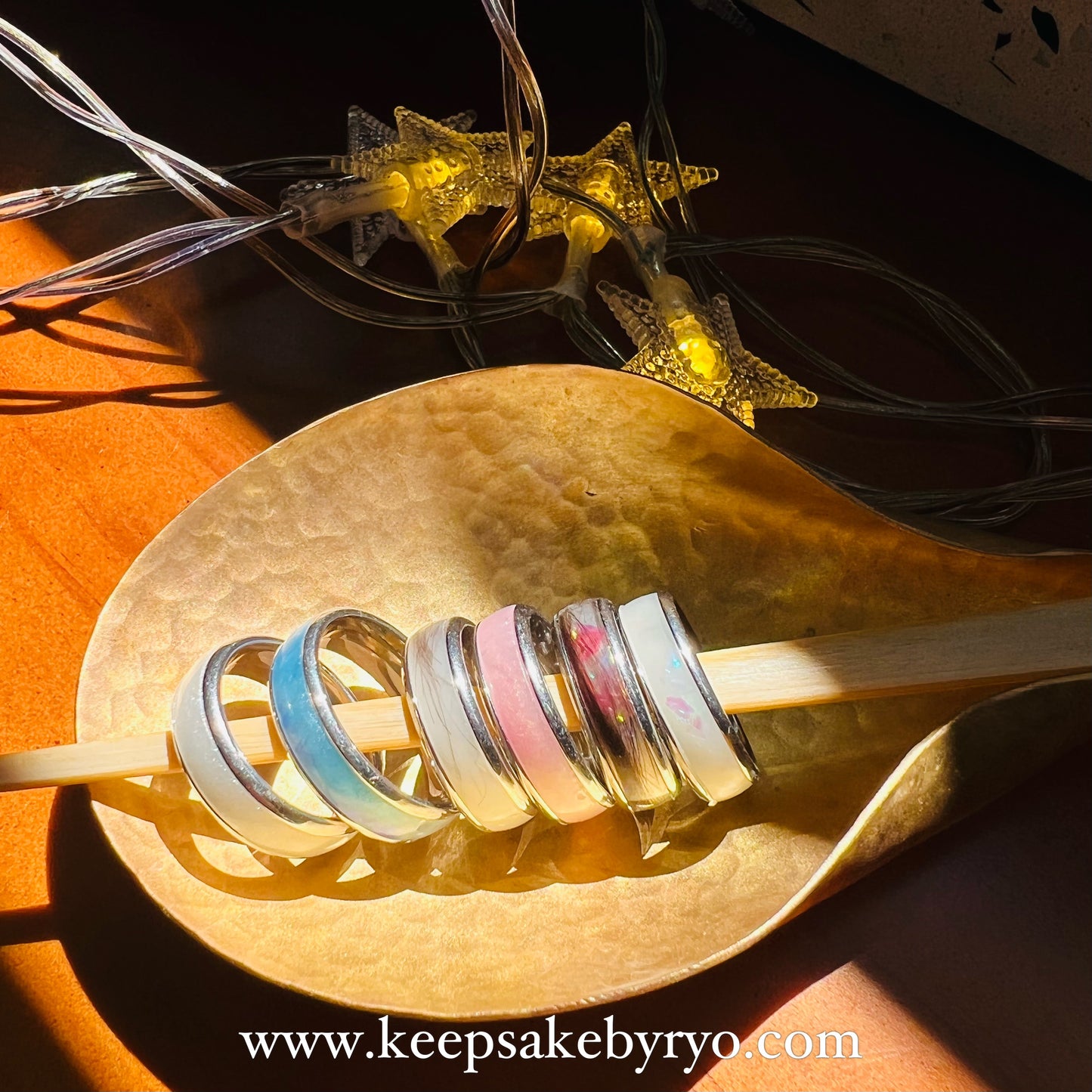 INLAY RING WITH BREASTMILK & HAIRCURL