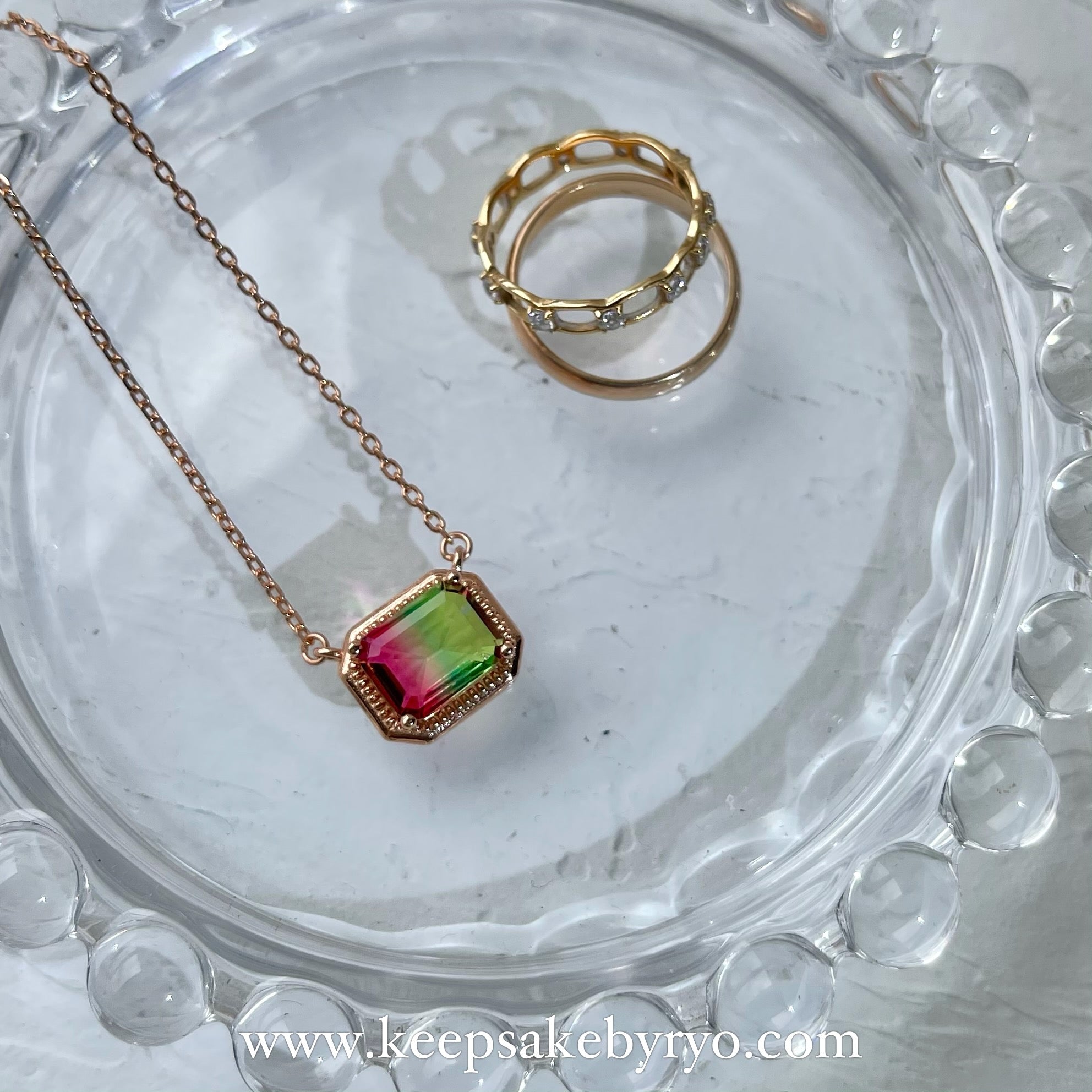 KEEPLETS COLLECTION: WATERMELON TOURMALINE NECKLACE