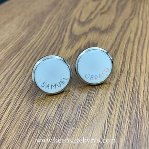 CUFFLINKS WITH HOLOGRAPHIC TEXT