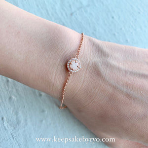 满月金 FULL MONTH GOLD & 百日金 100 DAYS GOLD: OLIVIA PAVE BREASTMILK BRACELET