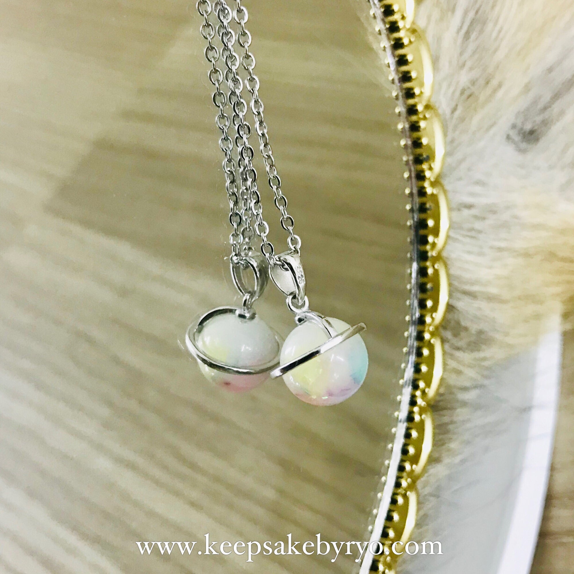 GLOBES: Pastel Rainbow Breastmilk Galaxy Globe (Necklace or Charm)