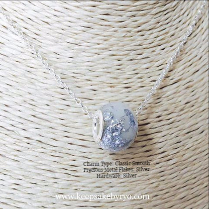 BREASTMILK EUROPEAN CHARM WITH PRECIOUS METAL FLAKES